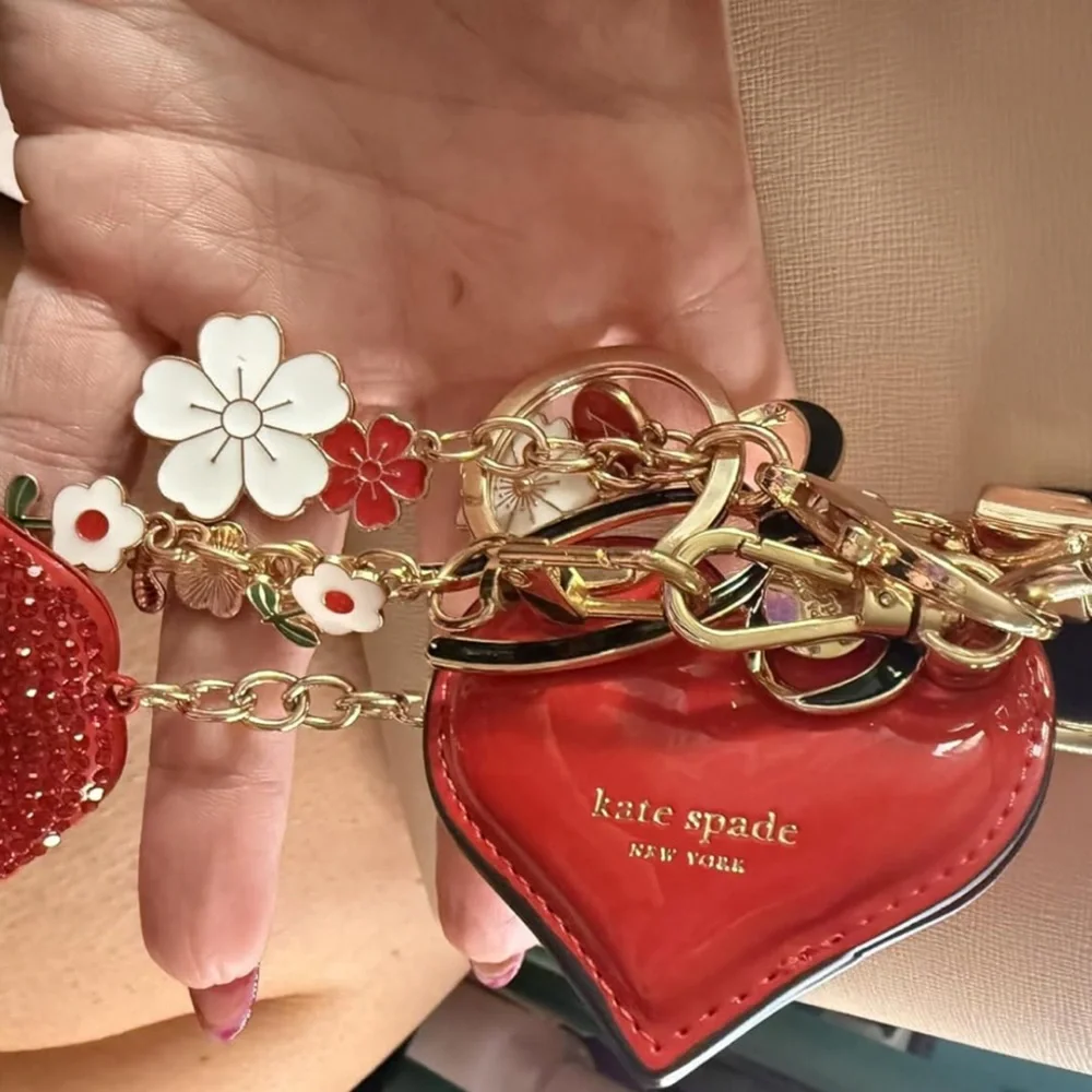 Kate Spade Red Heart Keychain, AirTag Charm - New